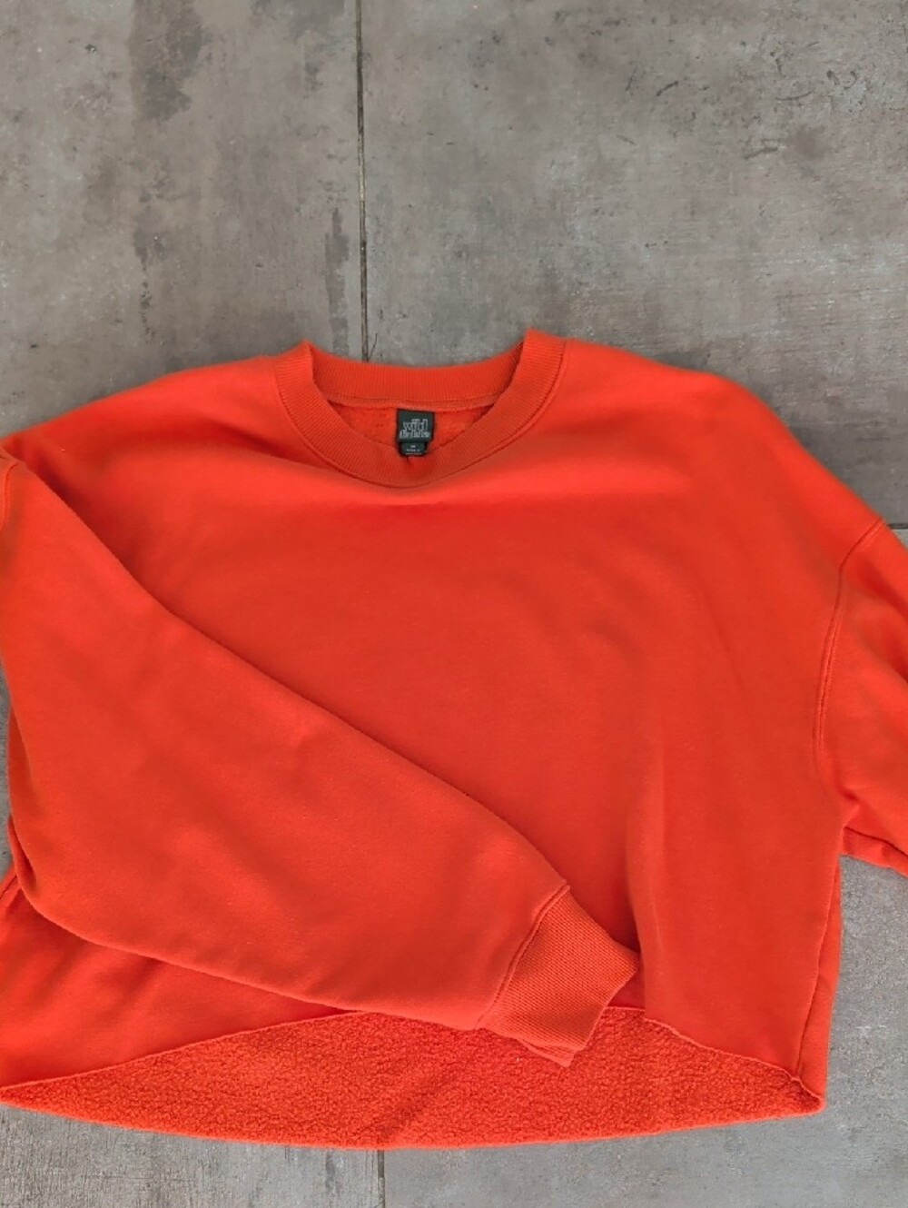 Wild Fable Orange Cropped Crewneck Sweatshirt Size M - Picture 2 of 2